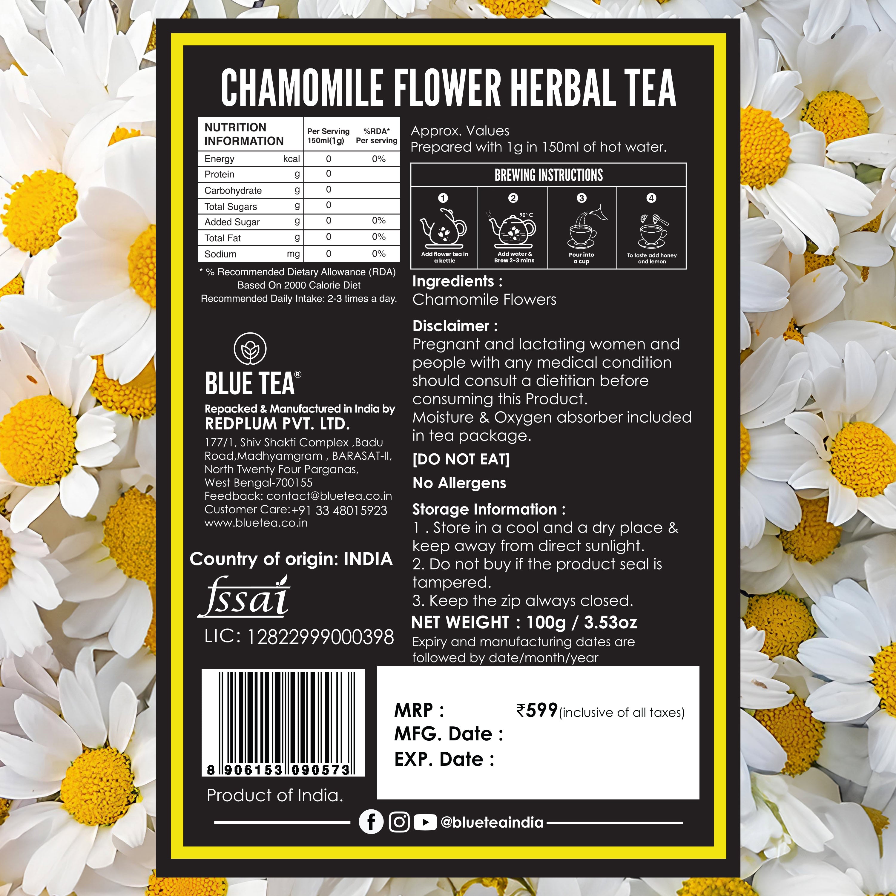 chamomile flower tea