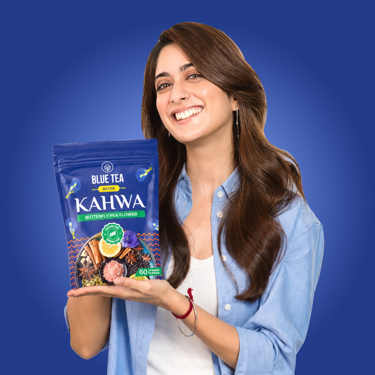 Detox Desi Kahwa - 60 Tea Bags | Blue Tea Blend